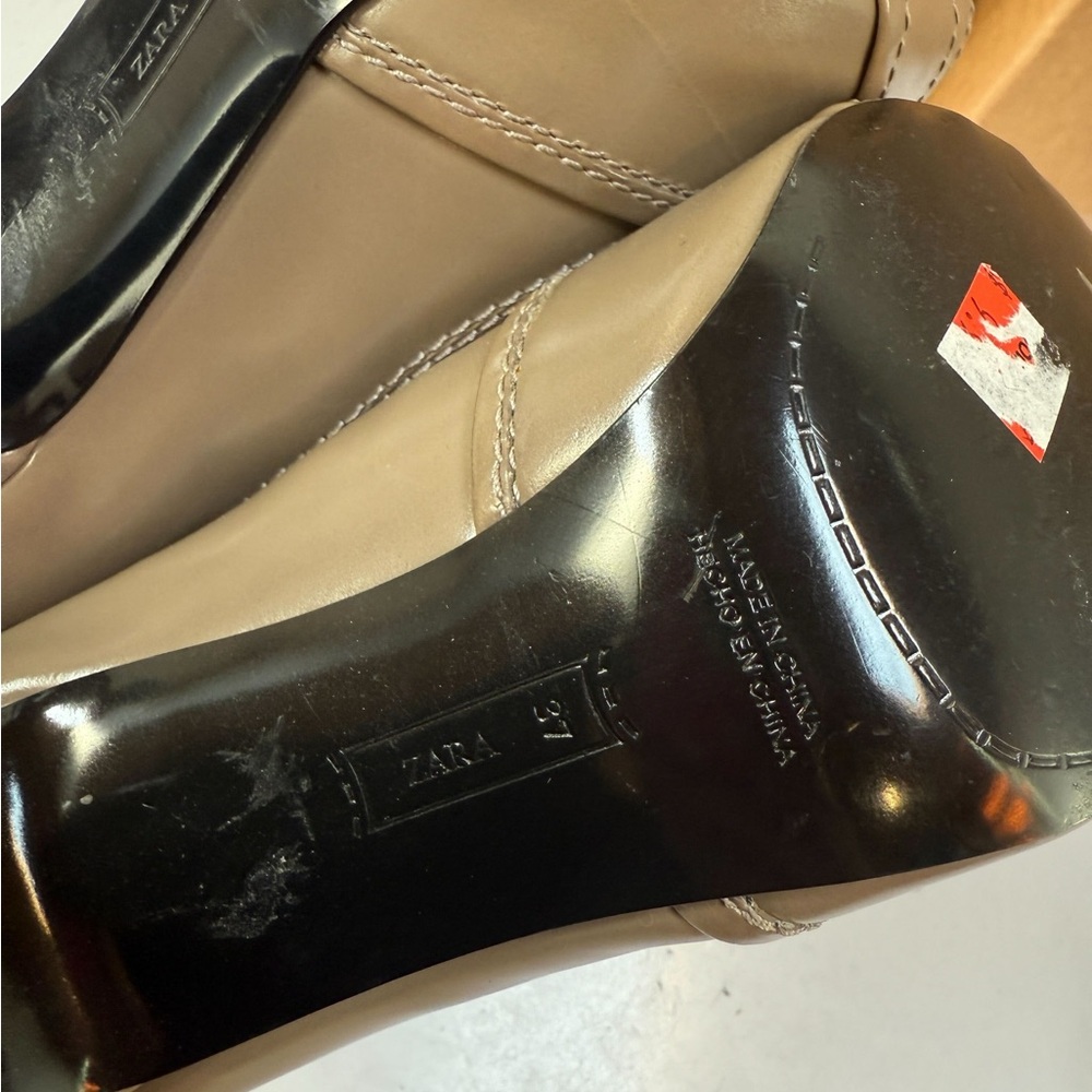 Zara Tan Strappy Heels with Stiletto - Picture 4 of 5